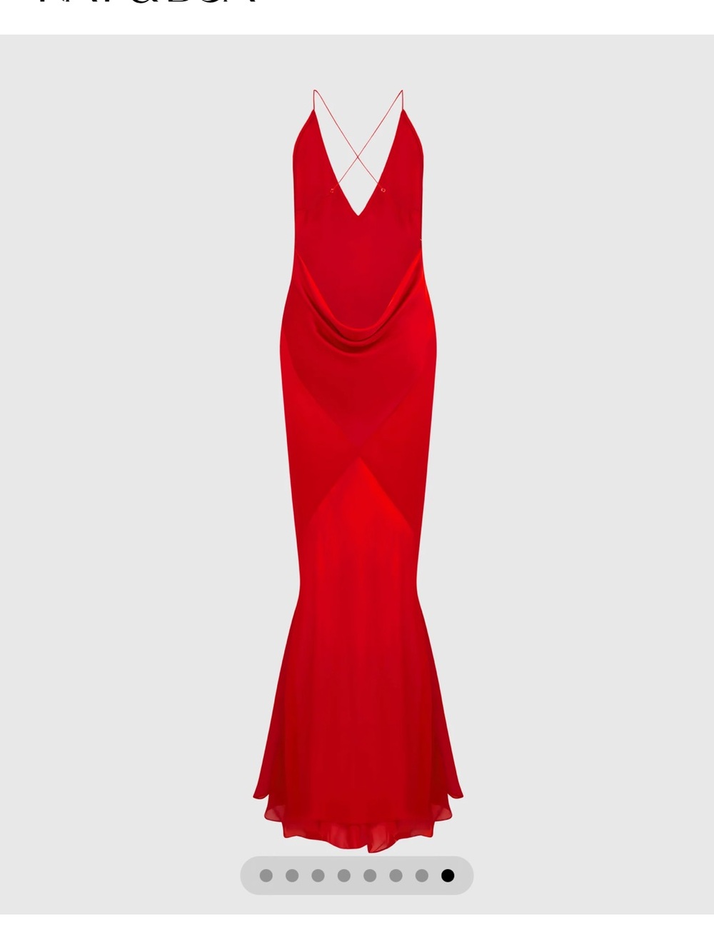Rat & Boa Red Satin V-Neck Maxi Dress - Picture 7 of 7